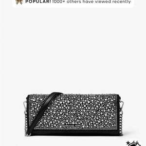 Michael Kors Black and Silver Studded Clutch
